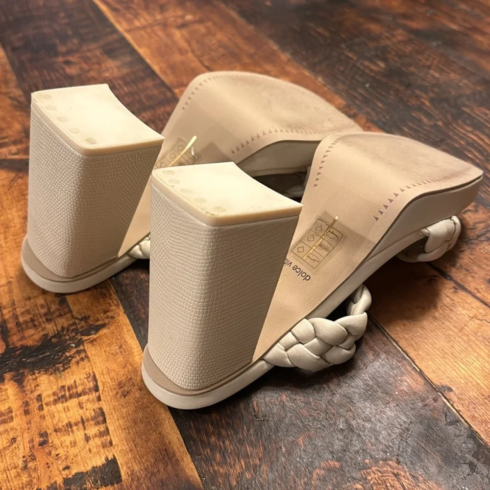 NWOT DolceVita Cream Neutral braided heels size 8.5 - Picture 6 of 6